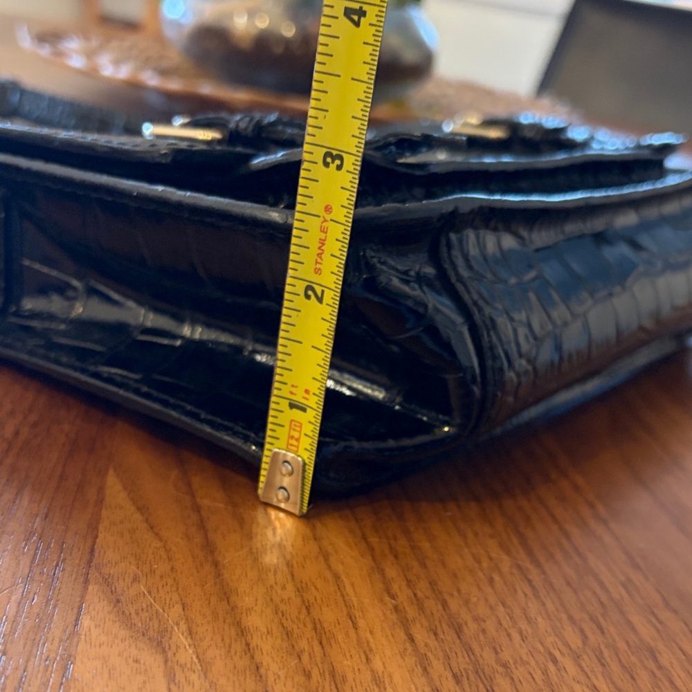 Kate Spade Black Croc Embossed Double Buckle Shoulder Crossbody Bag - Picture 16 of 16